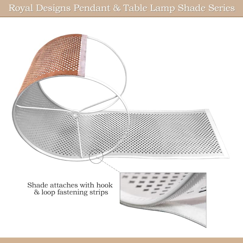 Royal Designs, Inc. Do-It-Yourself "DIY" Faux Leather Stencil Design Hardback Lamp Shade, Light Brown, 10" x 10" x 8.5" - N/A