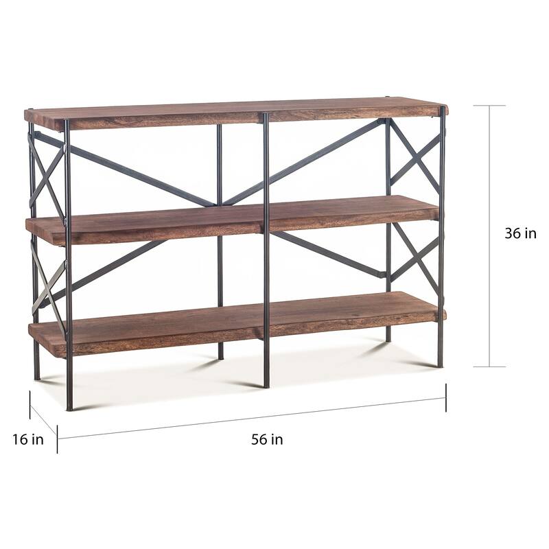 Carbon Loft Wiley Live Edge Bookshelf