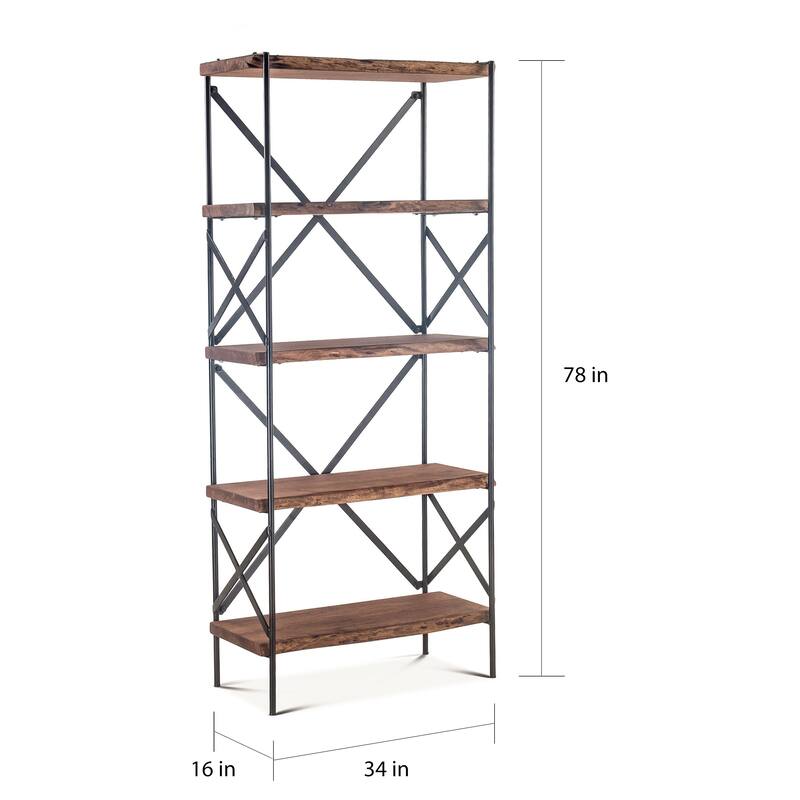 Carbon Loft Wiley Live Edge Bookshelf