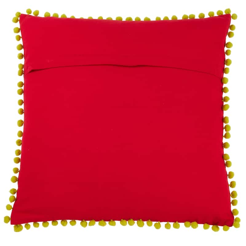 Pom Pom Trimmed Sugar Skull Pillow