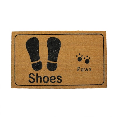Beige and Black Shoes with Paws Door Mat 18" x 30"