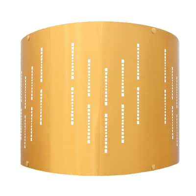 Royal Designs, Inc. Do-It-Yourself "DIY" Metallic Stencil Design Hardback Lamp Shade, Polished Gold Finish, 14" x 14" x 10"