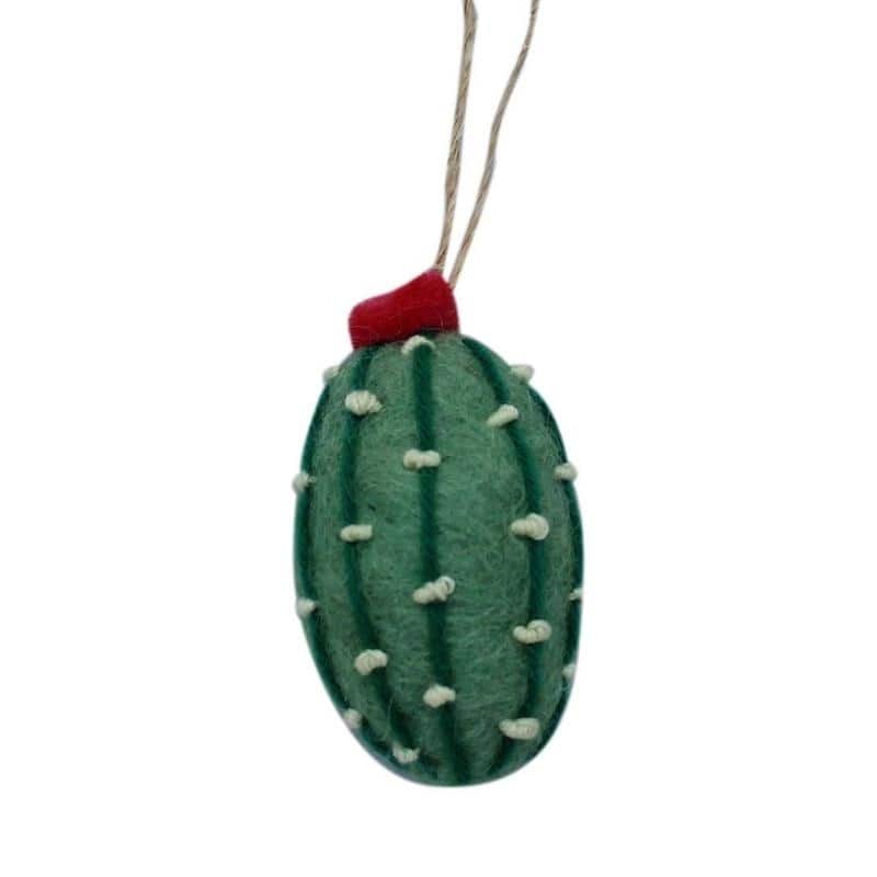 Handmade Felted Wool Cactus Christmas Ornaments