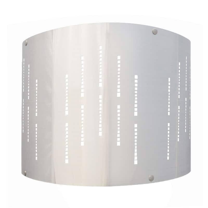 Royal Designs, Inc. Do-It-Yourself "DIY" Metallic Stencil Design Hardback Lamp Shade, Polished Nickel Finish, 14" x 14" x 10" - Plastic - 60 to 100 Watts - Silver