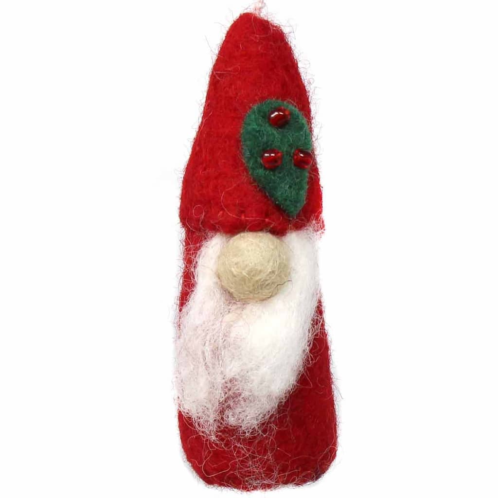 Handmade Felted Wool Christmas Gnome Ornament