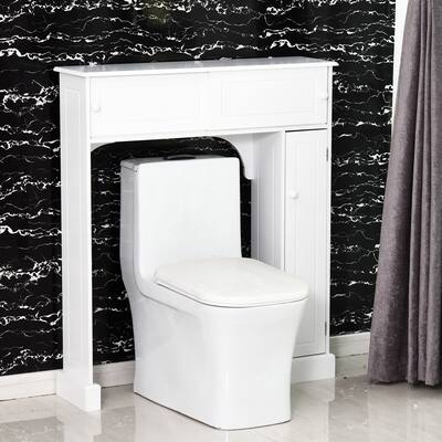 Shop Homcom Freestanding Over Toilet Bathroom Storage Cabinet White Overstock 29811779