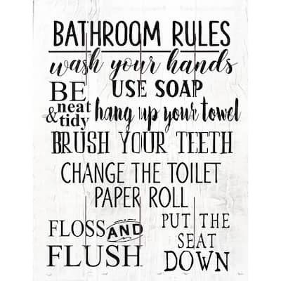 Wood Pallet Art - Bathroom Rules