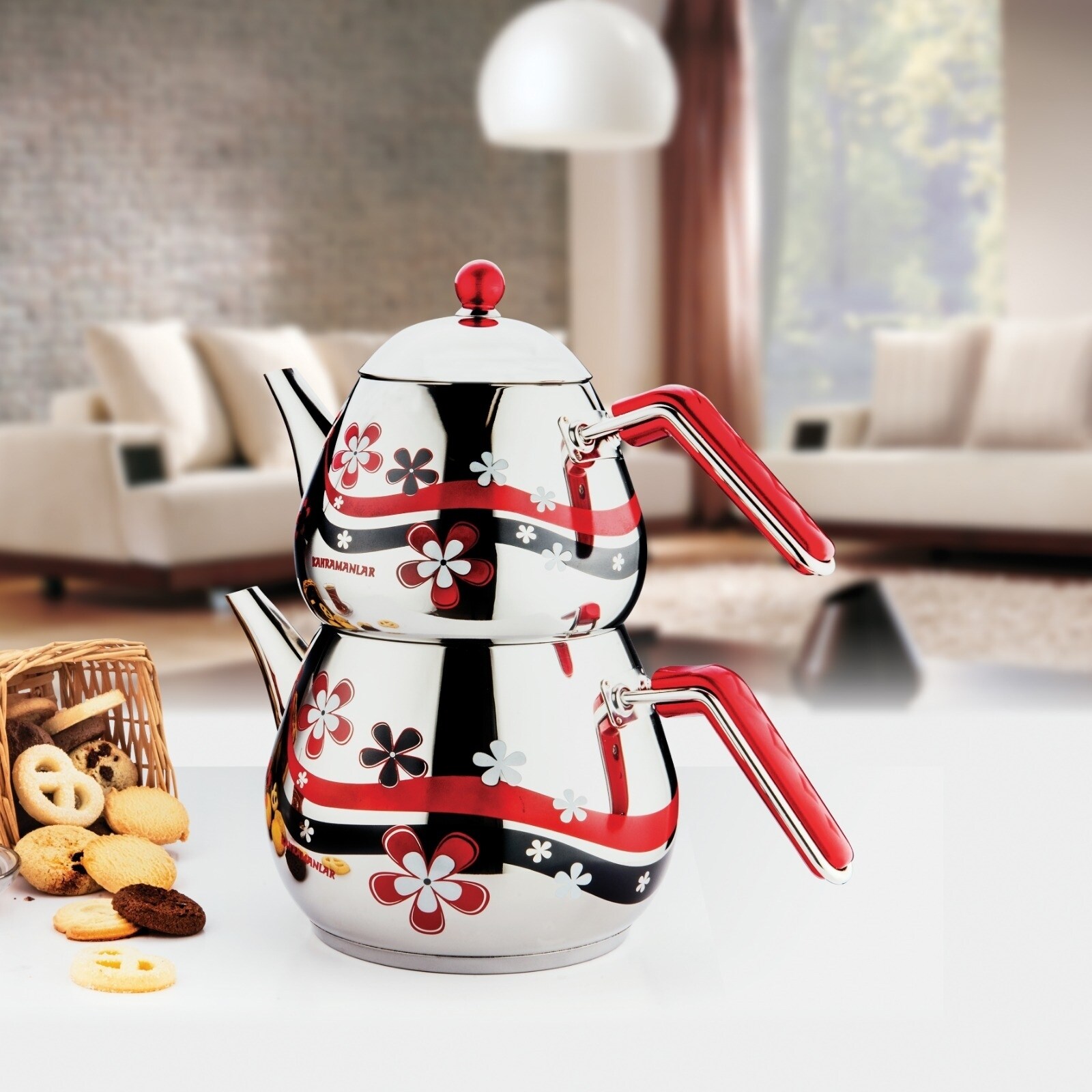 Discountworld Daisy Stainless Steel Turkish Teapot For 5 People 4 Qt On Sale Overstock 29812356
