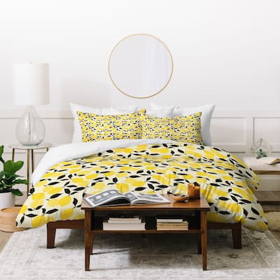 Deny Designs Lemon Garden 3 Piece Duvet Cover Set