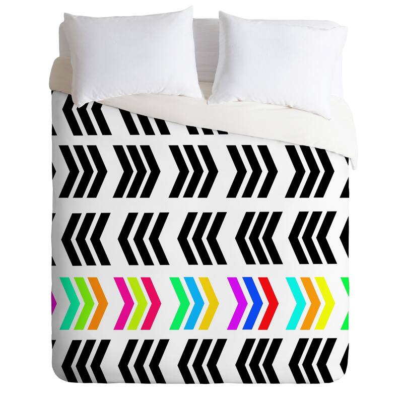 Deny Designs Rainbow Zig Zag 3 Piece Duvet Cover Set Bed Bath