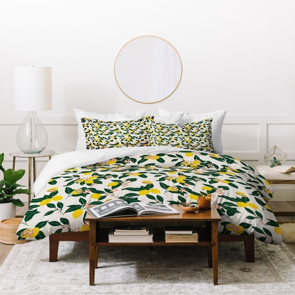 Deny Designs Lemons and Leaves 3 Piece Duvet Cover Set. Opens flyout.
