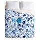 preview thumbnail 2 of 1, Ninola Design Tropical Relaxing Palms Blue Duvet Cover Set