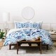 preview thumbnail 1 of 1, Ninola Design Tropical Relaxing Palms Blue Duvet Cover Set
