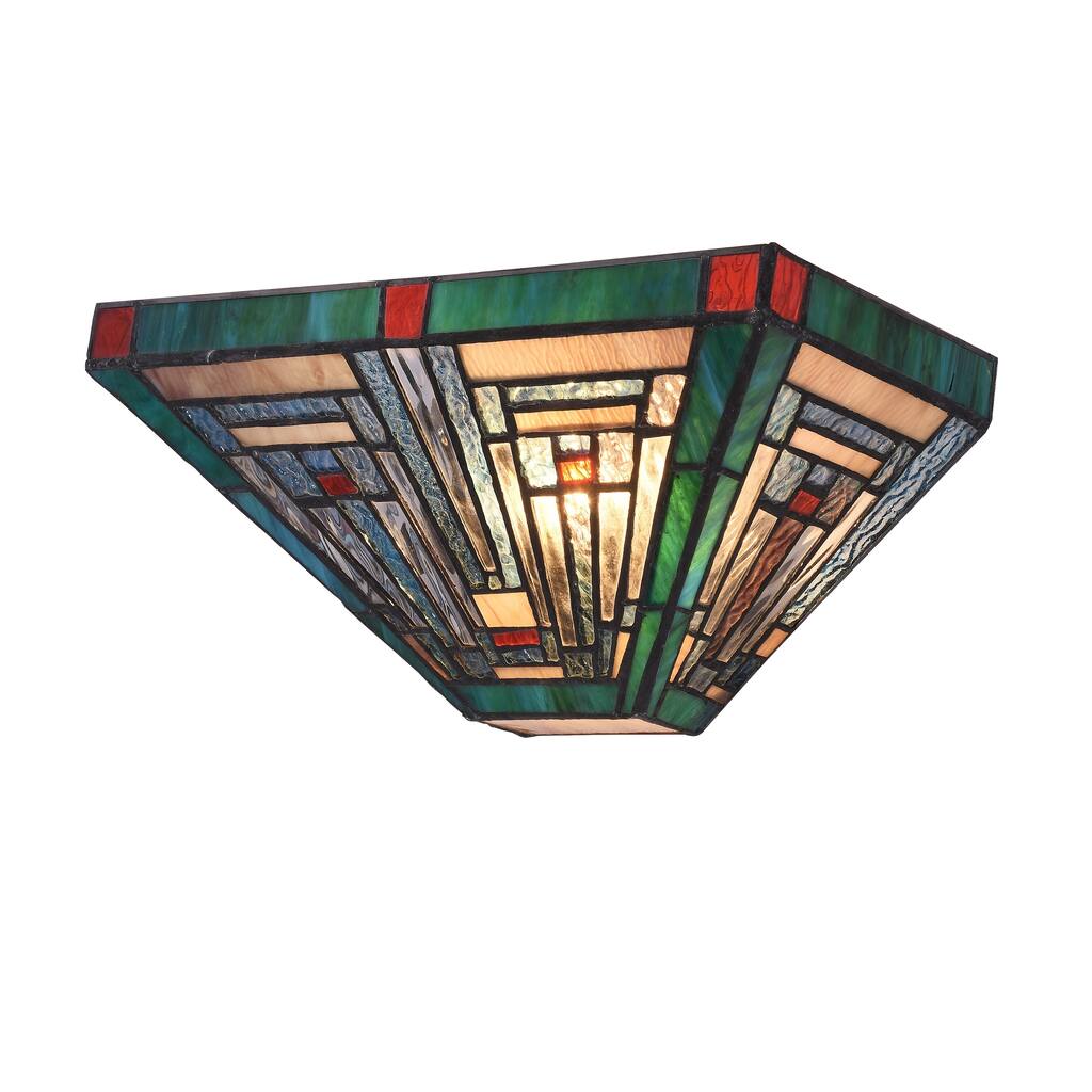 Gracewood Hollow Kamatenda 1-light Mission-style Stained Glass Wall Sconce