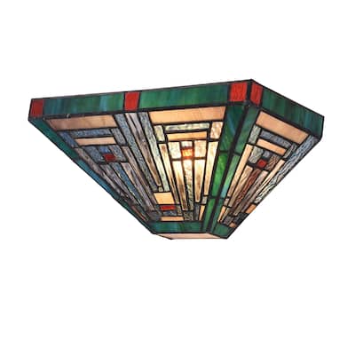 Gracewood Hollow Kamatenda 1-light Mission-style Stained Glass Wall Sconce