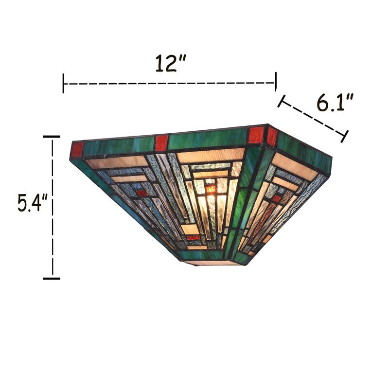 Gracewood Hollow Kamatenda 1-light Mission-style Stained Glass Wall Sconce