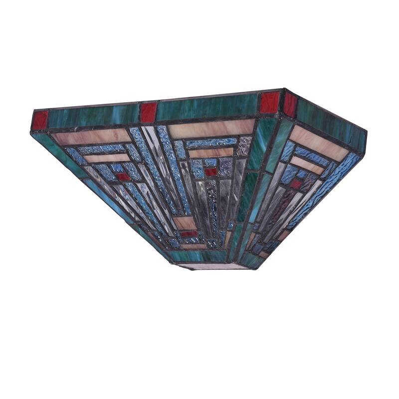 Gracewood Hollow Kamatenda 1-light Mission-style Stained Glass Wall Sconce