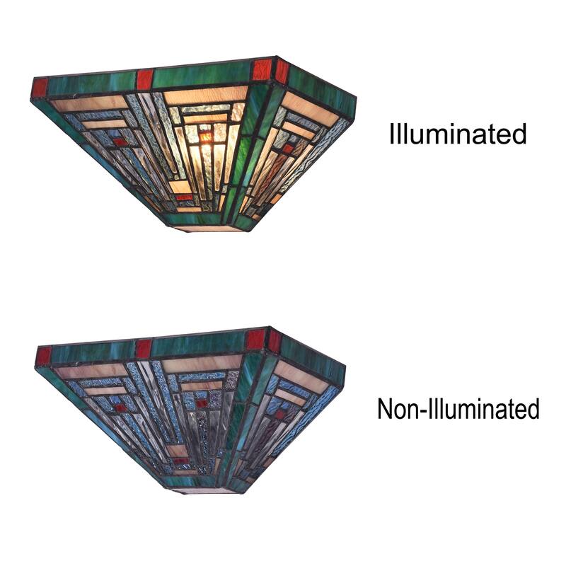 Gracewood Hollow Kamatenda 1-light Mission-style Stained Glass Wall Sconce