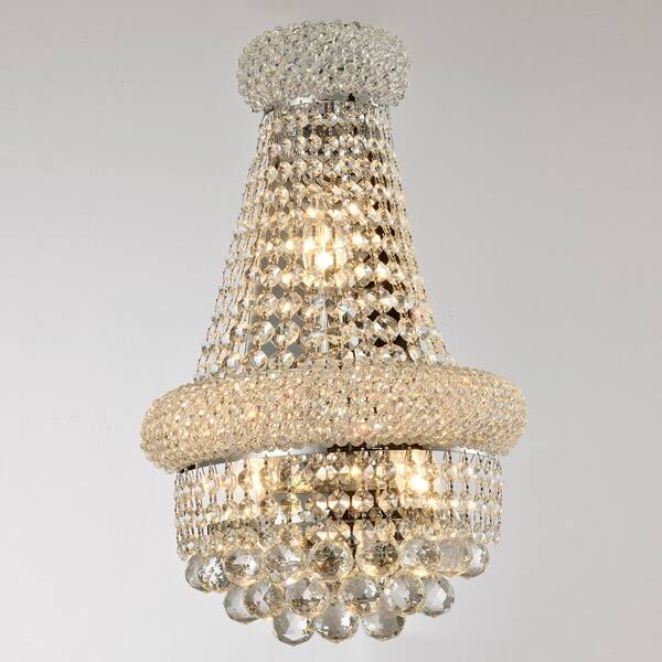 slide 2 of 2, Worldwide W23019C12 Three Light Wall Sconce Empire Polished Chrome - One Size Clear - One Size