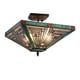 preview thumbnail 1 of 2, Gracewood Hollow Kamatenda 2-light Mission-style Stained Glass Semi-flush Mount