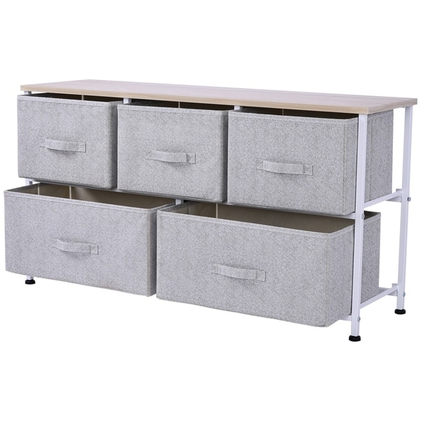 Shop Porch Den Dow Grey White 5 Drawer Storage Cube Dresser