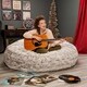 preview thumbnail 1 of 15, Jaxx Faux-Fur 6' Cocoon Bean Bag Sofa