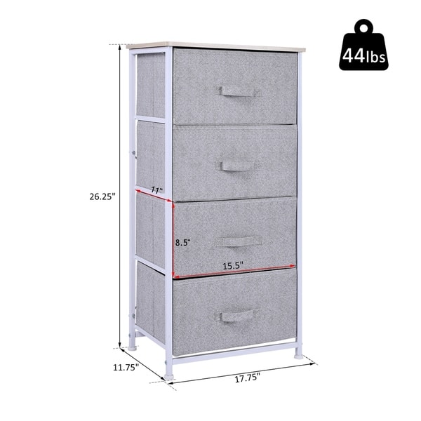 Shop Homcom 4 Drawer Fabric Storage Organizer Dresser Vertical