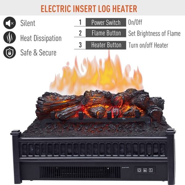Shop Homcom Electric Faux Fireplace 4777 Btu Heater With Realistic
