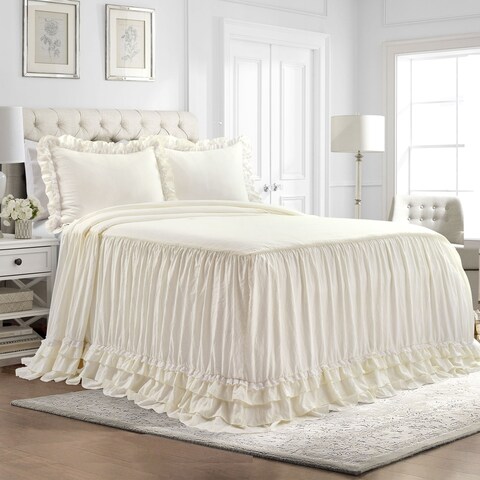 Lush Decor Ella Shabby Chic Ruffle Lace Bedspread Set
