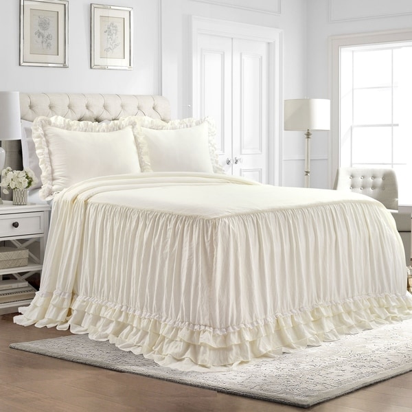 Lush Decor Ella Shabby Chic Ruffle Lace Bedspread Set. Opens flyout.
