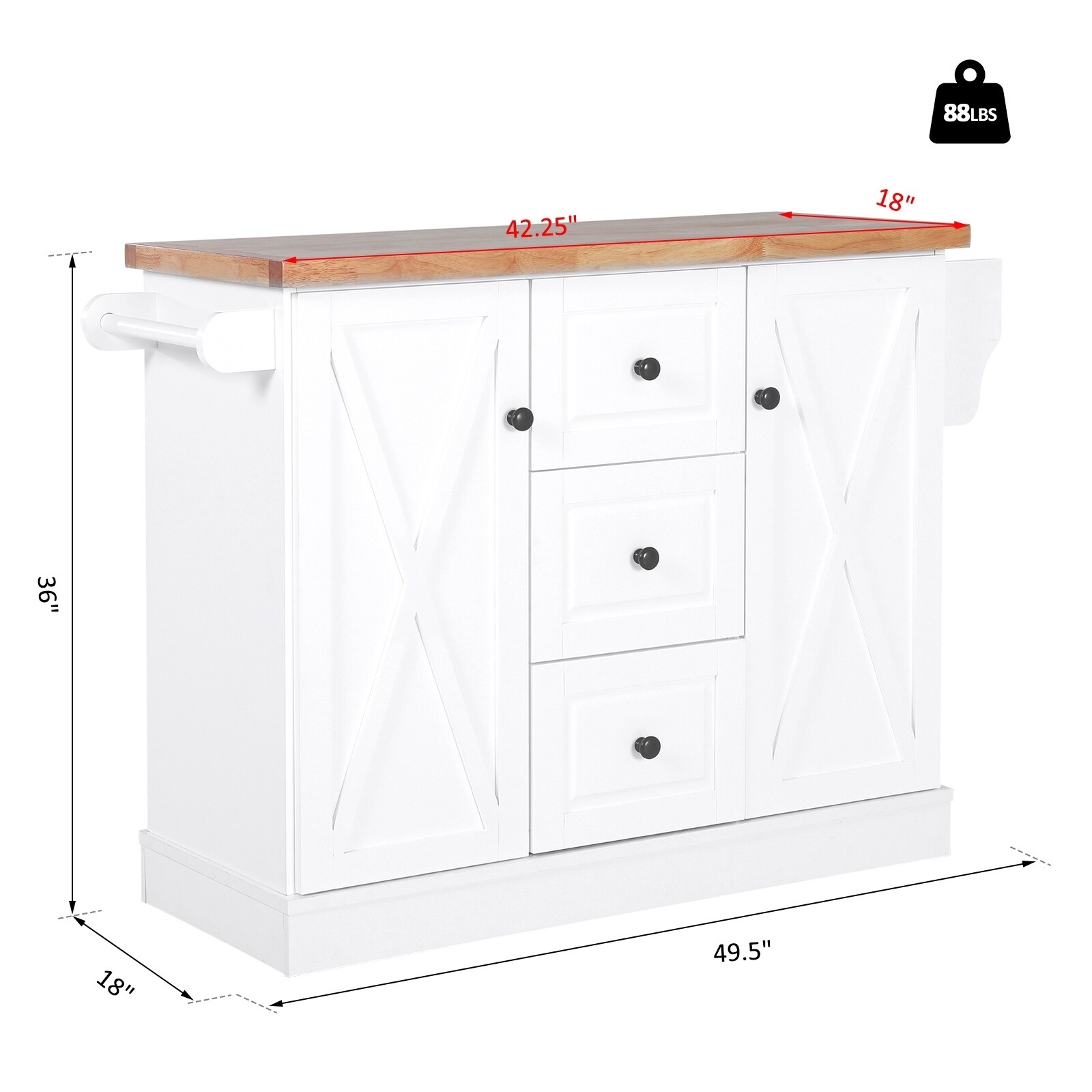 Homcom Wooden Mobile Kitchen Island Cart With Drawers And Wheels White Overstock 29812846
