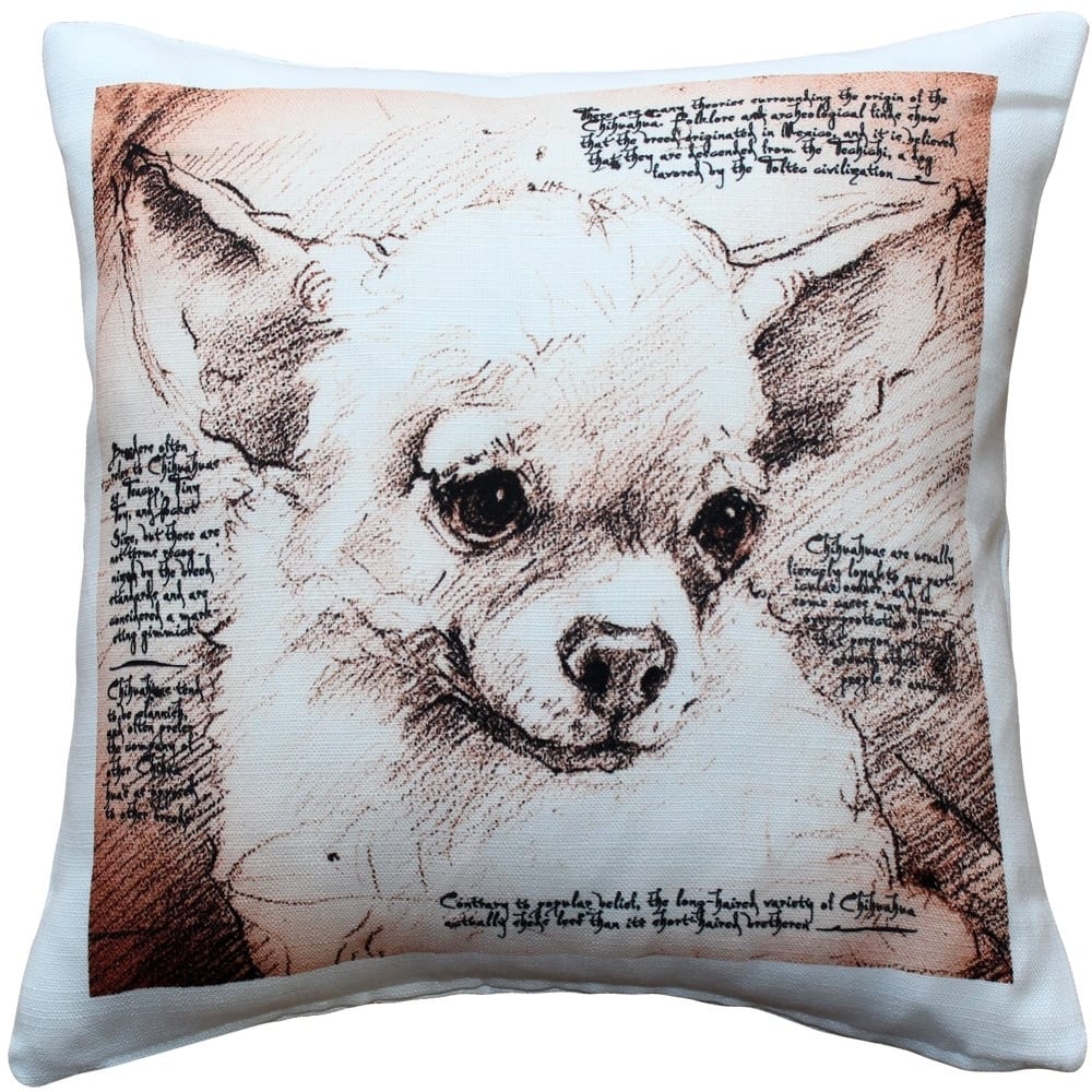 Chihuahua Dog 17x17 Throw Pillow with Polyfill Insert