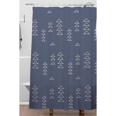 Deny Designs Triangles on Blue Shower Curtain