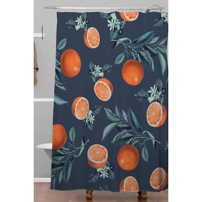 Deny Designs Orange Leaf Shower Curtain