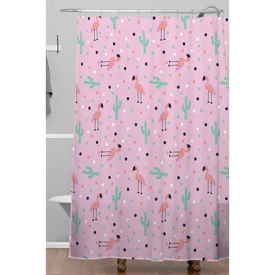 Deny Designs Flamingo and Cactus Shower Curtain