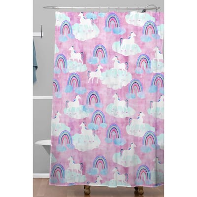 Deny Designs Unicorn and Rainbows Shower Curtain