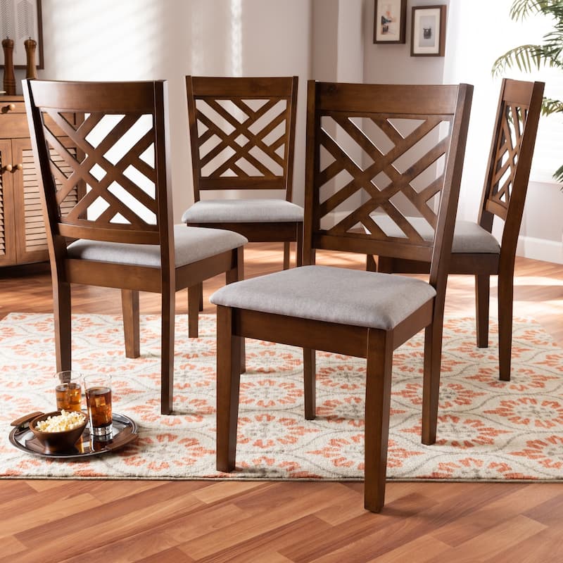 Caron Modern and Contemporary Upholstered 4-Piece Dining Chair Set