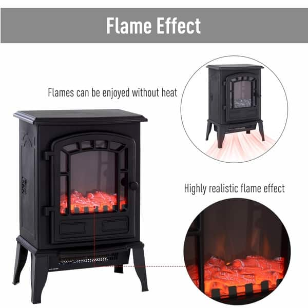 Shop Homcom Freestanding Electric Fireplace Stove Space Heater