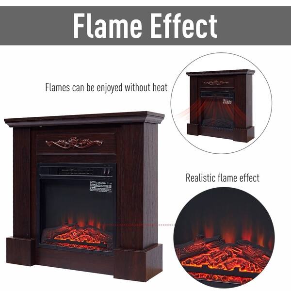 Shop Homcom Freestanding Electric Fireplace Heater With Mantel