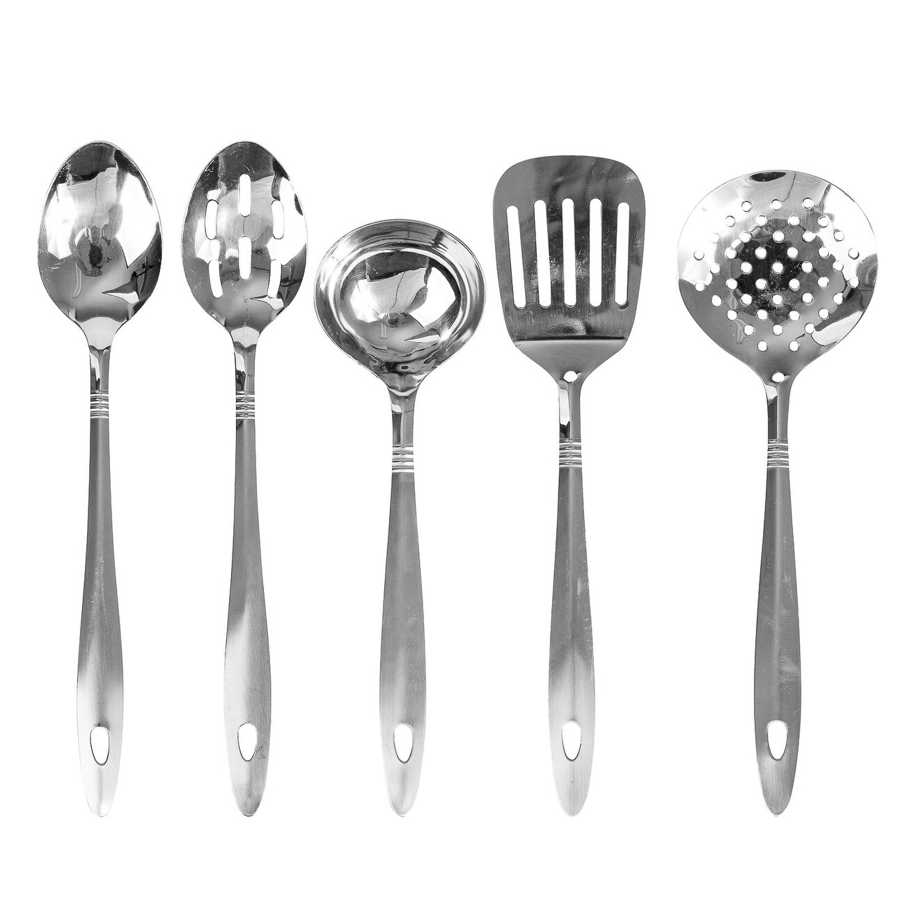 5-Piece Stainless Steel Kitchen Utensil Set Cooking Serving Tools Spatula Spoon