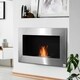 preview thumbnail 1 of 6, HOMCOM 35.5" Contemporary Wall Mounted Ventless Indoor Bio Ethanol Fireplace - Stainless Steel