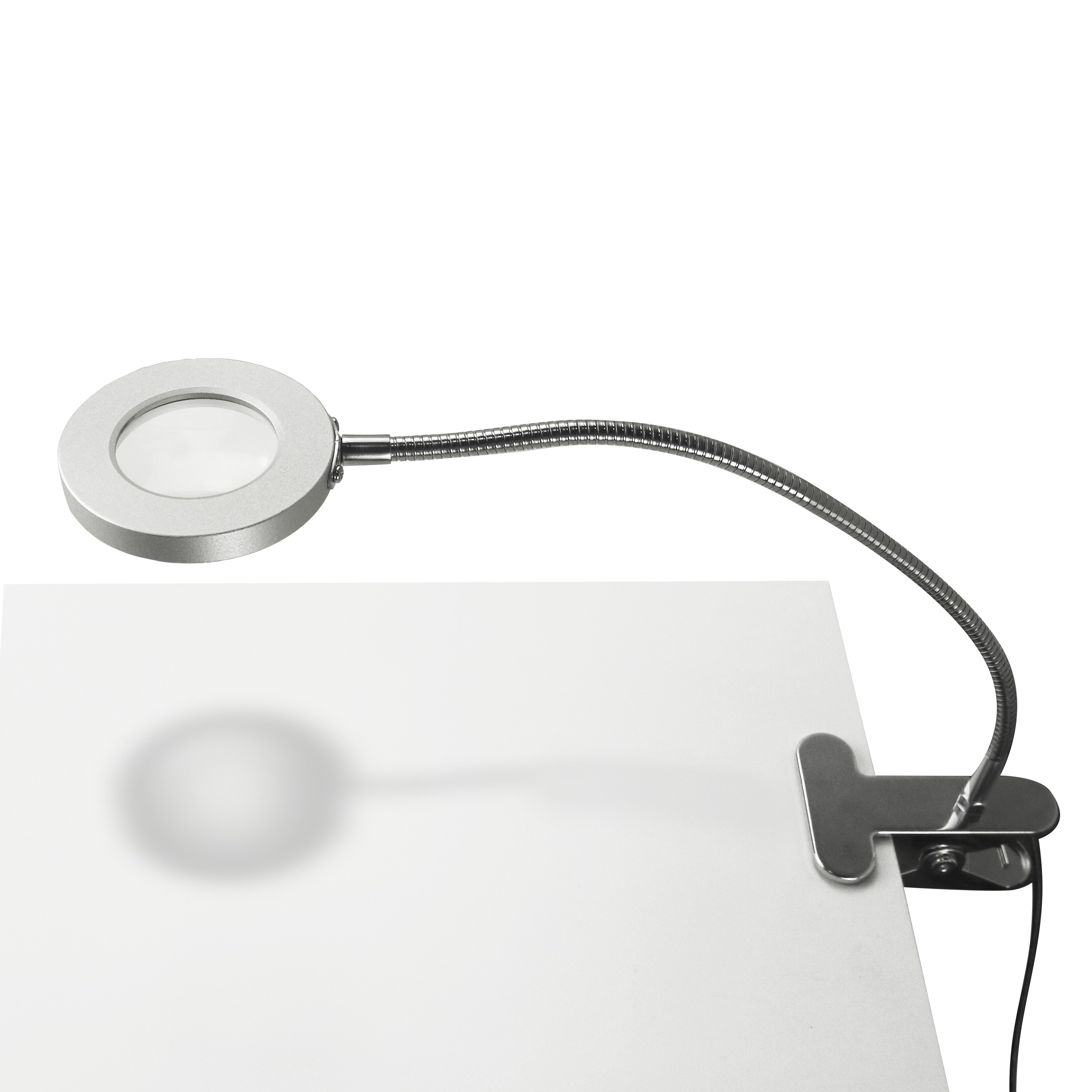 Canyon Home LED Desk Light with Magnifier, Black, Adjustable Desktop Lamp with Dimmable Brightness Strong Quick Clip Base - Chandeliers For Bedrooms by Overstock.com