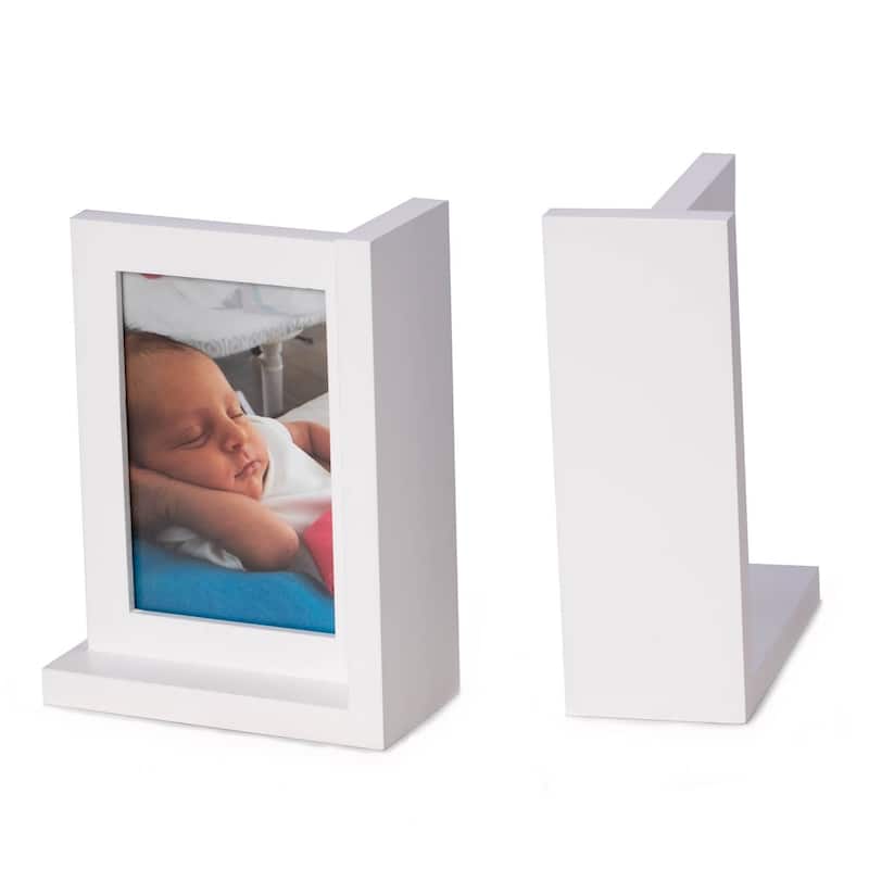Kennedy Solid Wood White Picture Frame Book End
