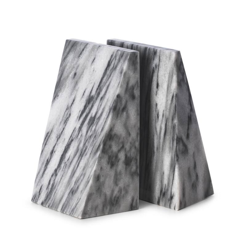 Harold Carrera Grey Marble Wedge Bookends
