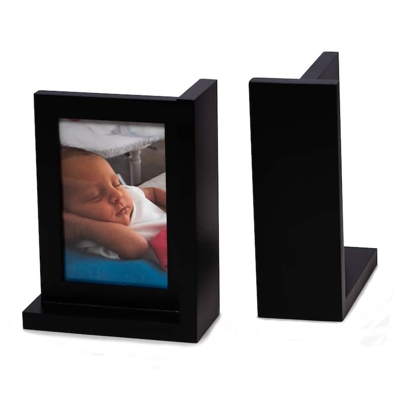 Kennedy Solid Wood Black Picture Frame Book End