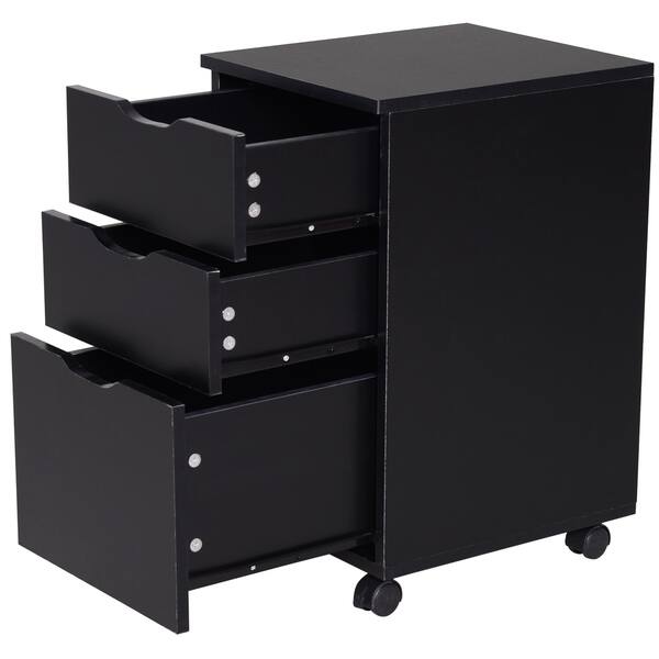 Shop Homcom 3 Drawer File Cabinet Rolling Vertical A4 Paper Letter Binder 14 D Overstock 29813923