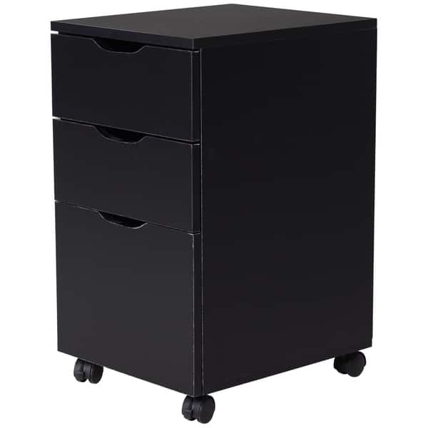 Shop Homcom 3 Drawer File Cabinet Rolling Vertical A4 Paper Letter Binder 14 D Overstock 29813923