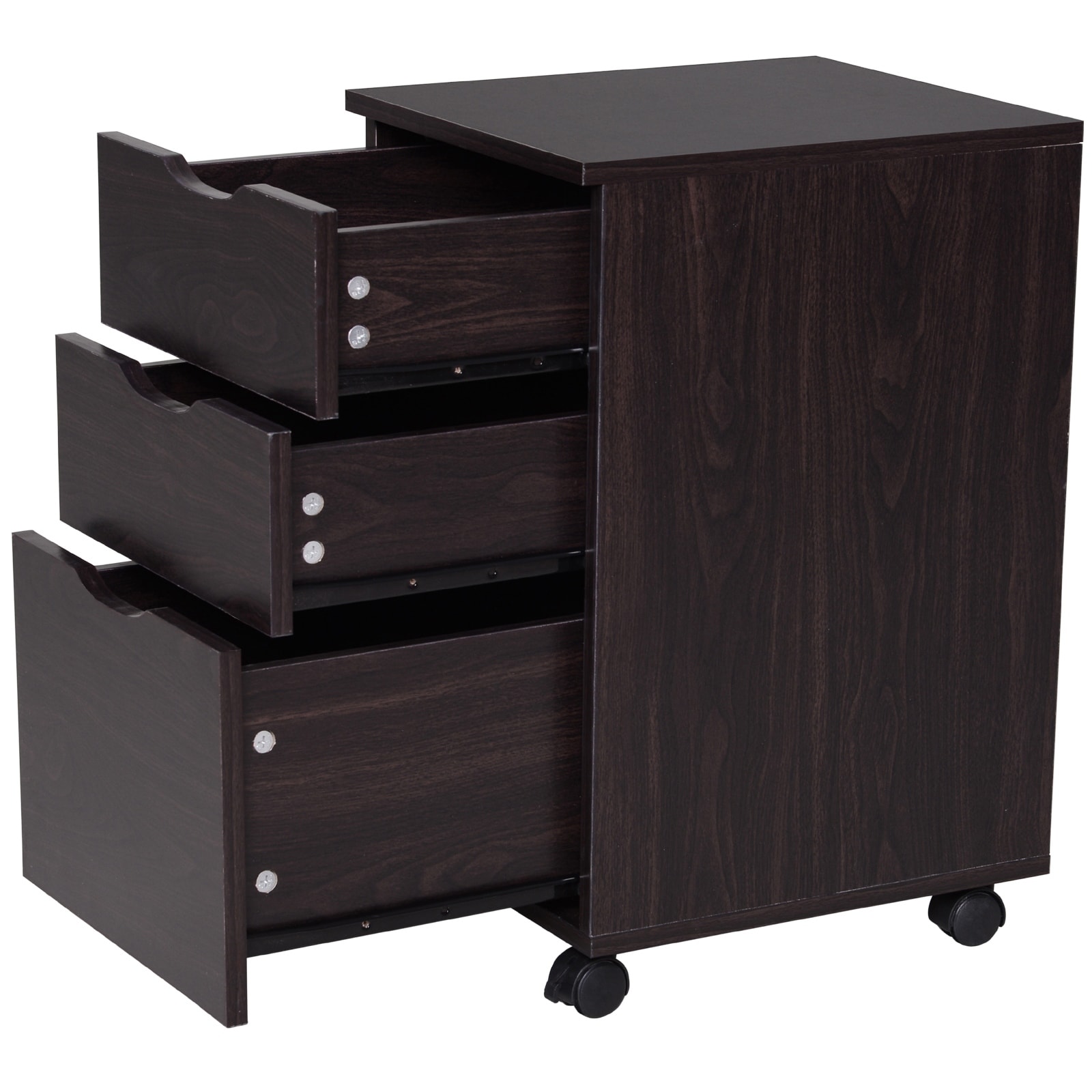 Shop Homcom 3 Drawer File Cabinet Rolling Vertical A4 Paper