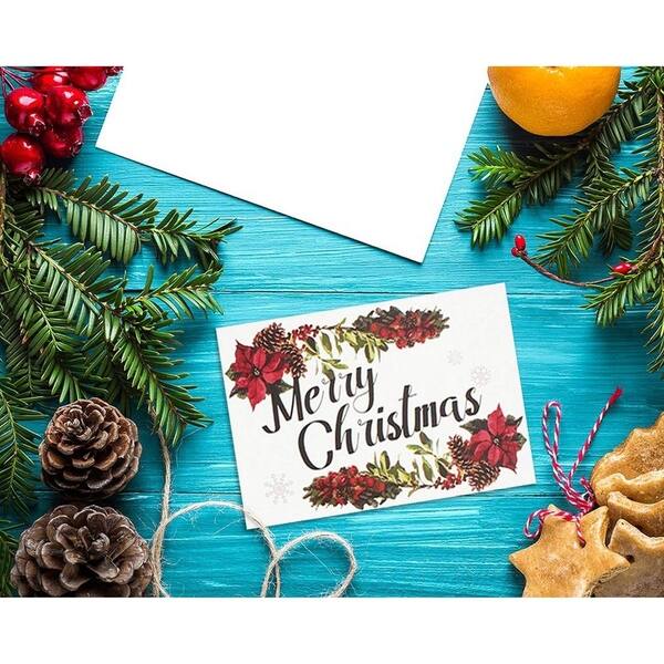 Shop 36 Merry Christmas Greeting Cards Bulk Box Set Festive Xmas Floral Design 4 X6 Overstock 29814407