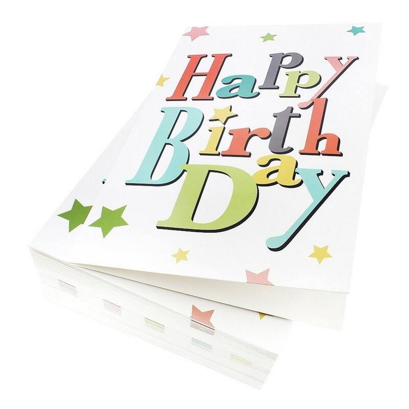 Paper Junkie 48 Pack Blank Birthday Cards with Envelopes Bulk, 6 Designs (4x6 In)
